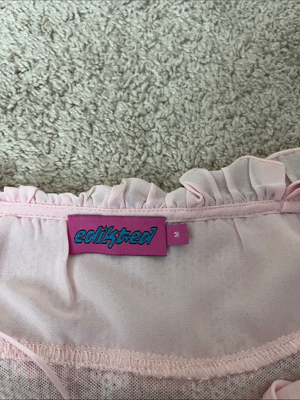 Edikted Pink Sequin Ruffle Tank Top - Picture 3 of 3